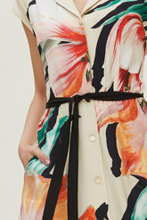 Vestido Camisero Estampado Posicional